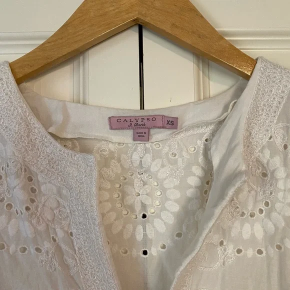 Calypso St Bart white sundress/ cover up. - Picture 3 of 4